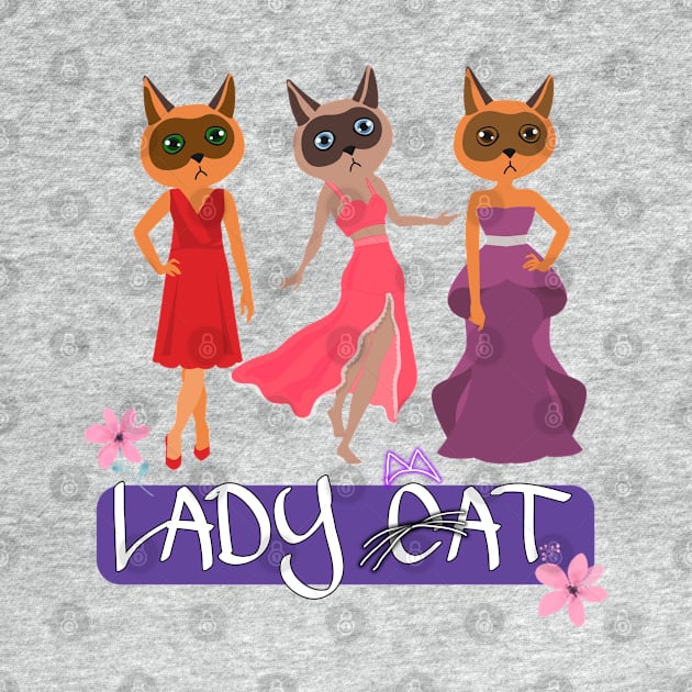 3 Pretty Lady cats - Cartoons by O.M design